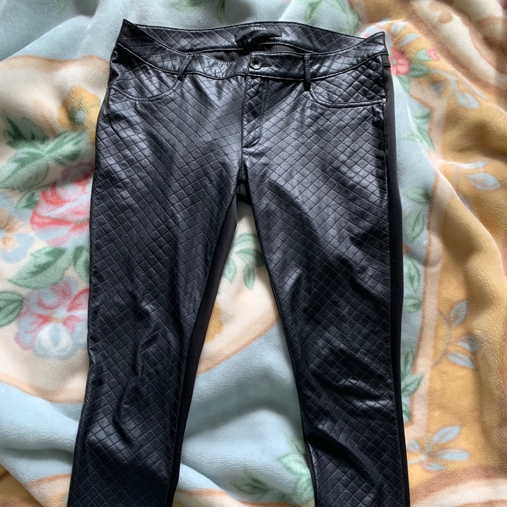 GUESS leather front leggings
